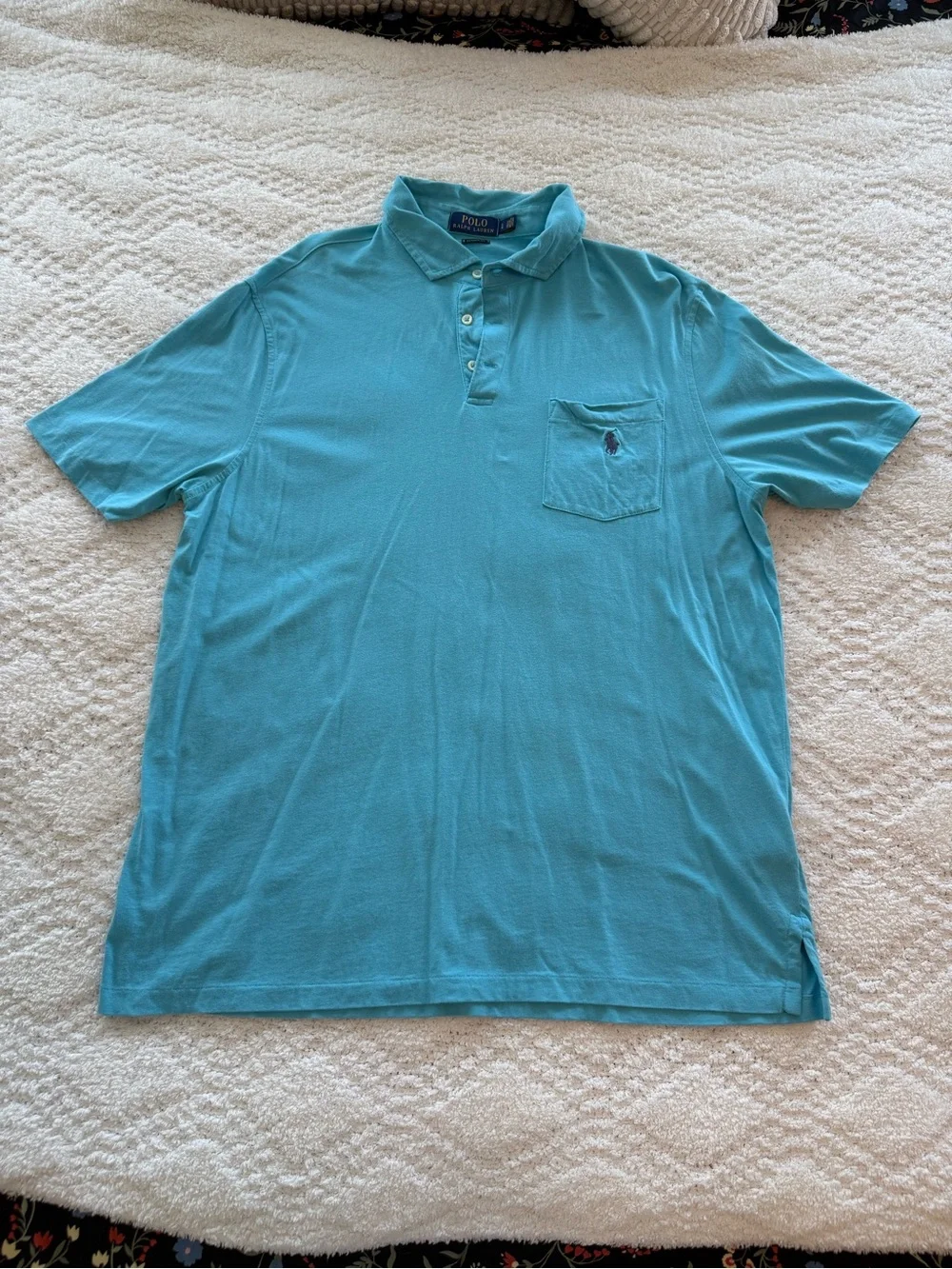 Ralph Lauren Men’s Turquoise Short-Sleeve Pocket Polo